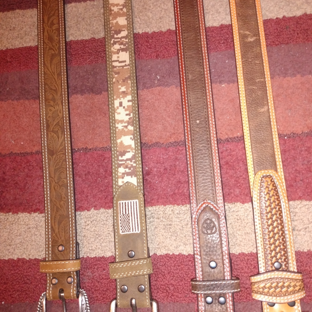 Belts. Selling together. All 4 for $50 plus shippi